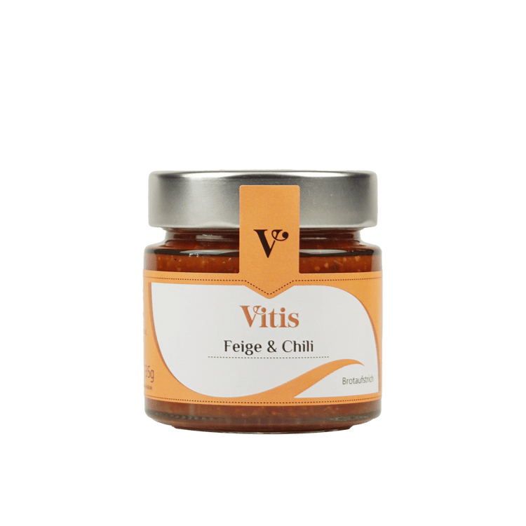 Ein 135g Glas Feige und Chili Brotaufstrich der Firma Vitis Traubenkern GmbH.