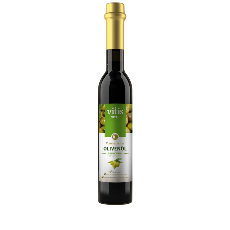 eine Flasche Arbequina Olivenöl von der Firma Vitis Traubenkern GmbH