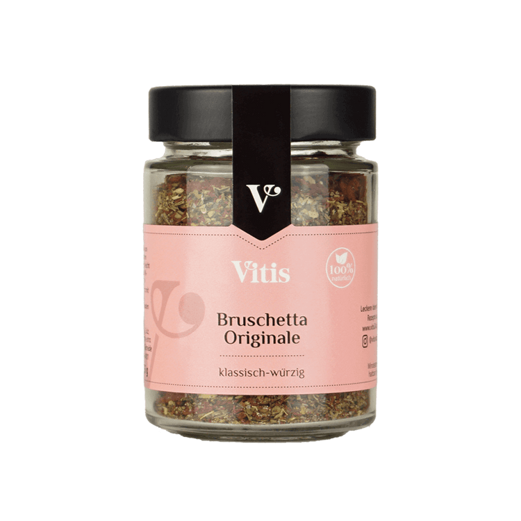 Ein Glas Bruschetta Originale Gewürzmischung von Vitis24.