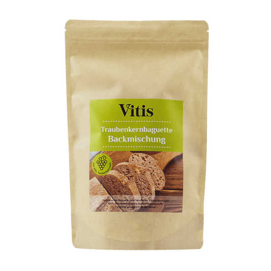 Eine Packung 500g Traubenkernbaguette Backmischung von Vitis24.