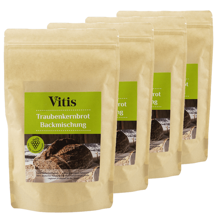 4 Packungen Traubenkernbrot der Firma Vitis Traubenkern GmbH.