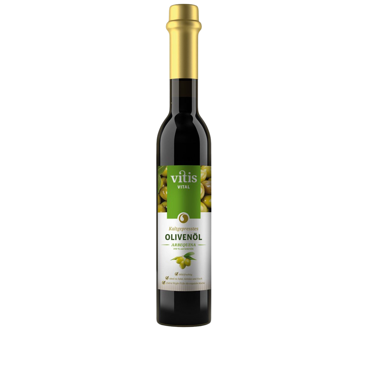 eine Flasche Arbequina Olivenöl von der Firma Vitis Traubenkern GmbH
