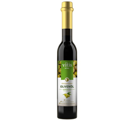 eine Flasche Arbequina Olivenöl von der Firma Vitis Traubenkern GmbH