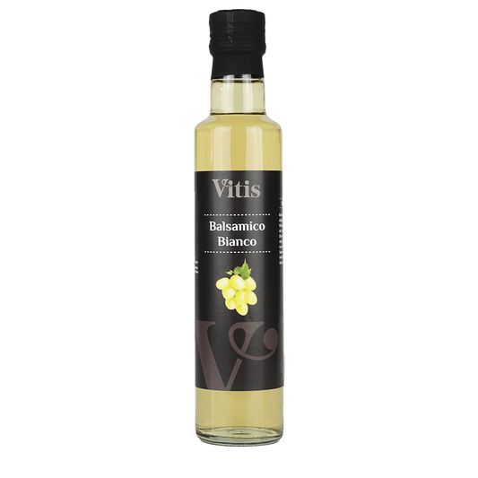 Eine Flasche 250ml Balsamico Bianco Weißweinessig von Vitis24.