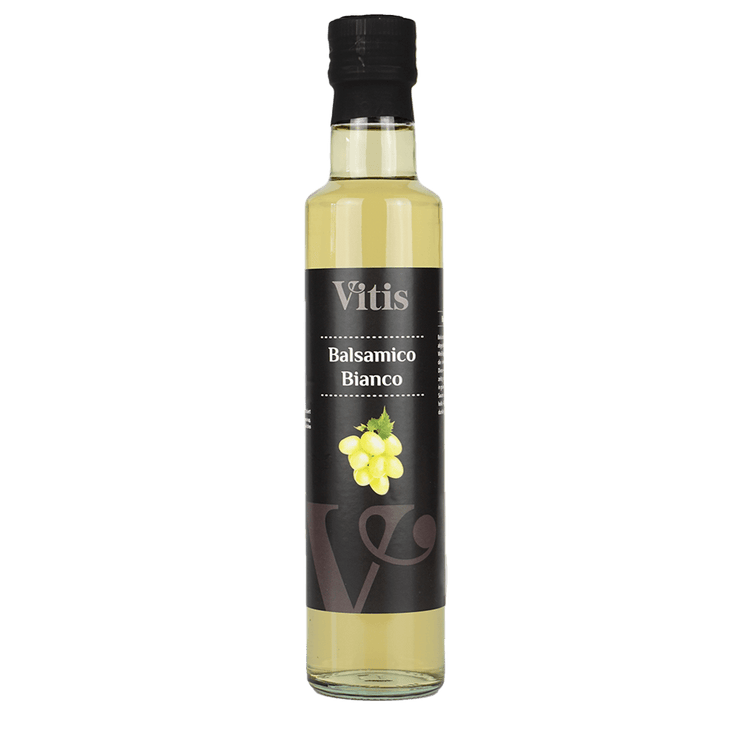 Eine Flasche 250ml Balsamico Bianco Weißweinessig von Vitis24.