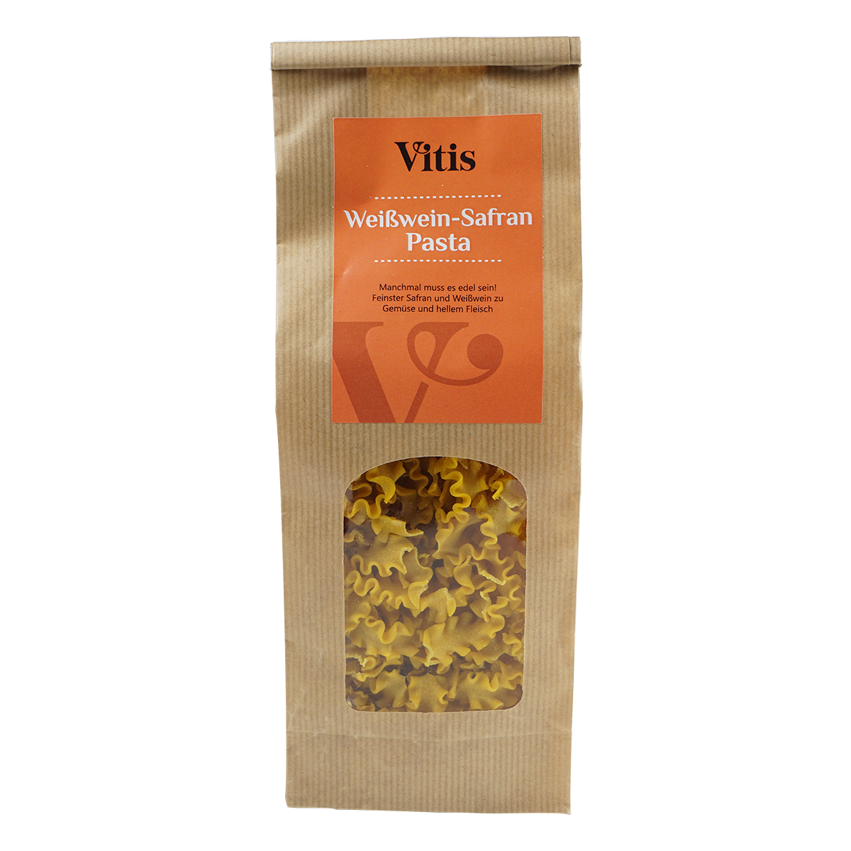 eine Packung Weißwein Safran Pasta der Firma Vitis